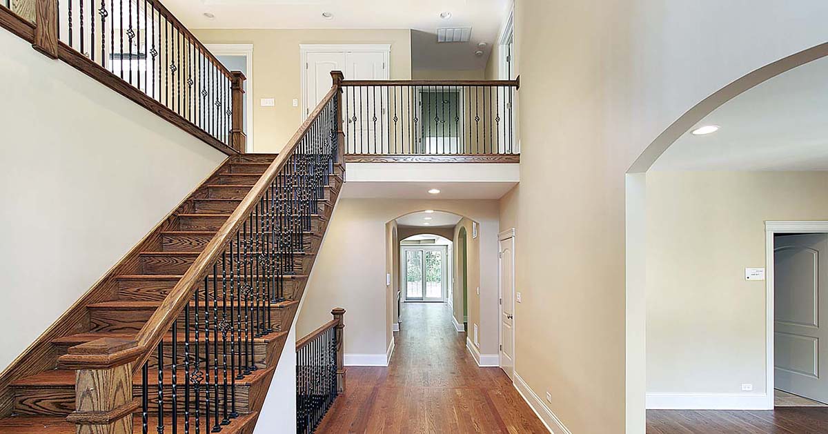 Foyer in new construction house during a home inspection 