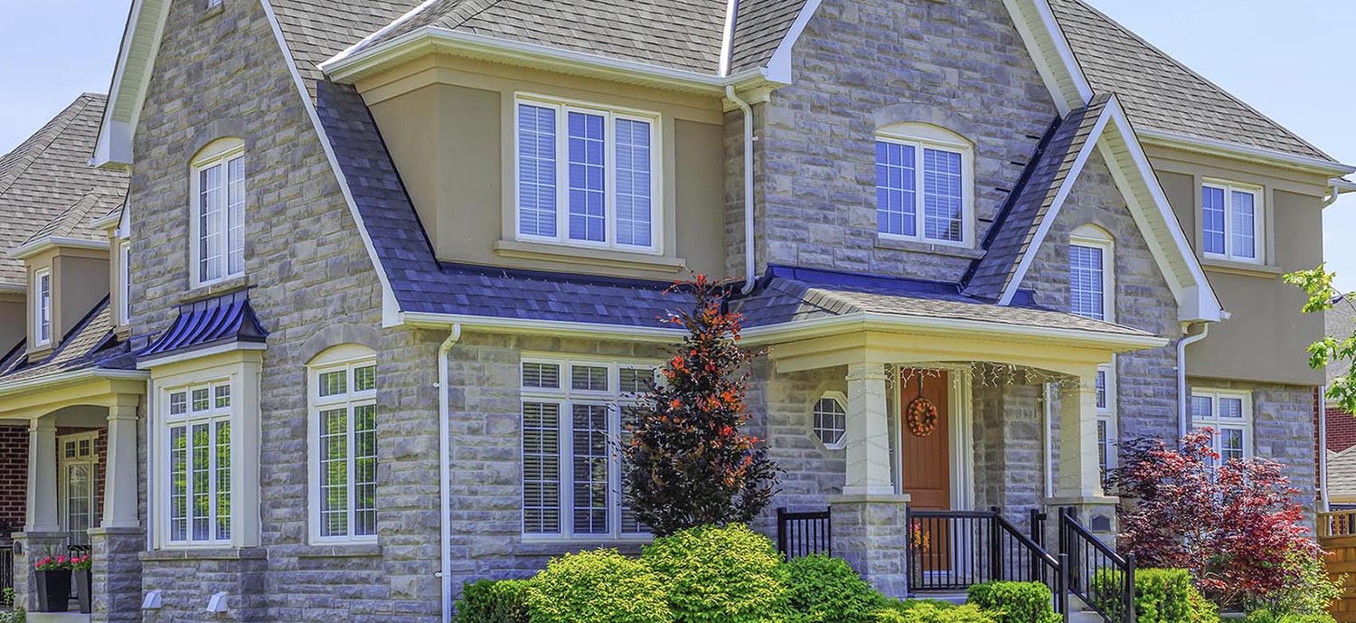 Exterior of a luxury house seen during a home inspection